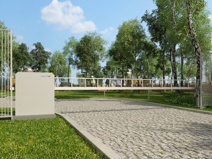 Установлен шлагбаум